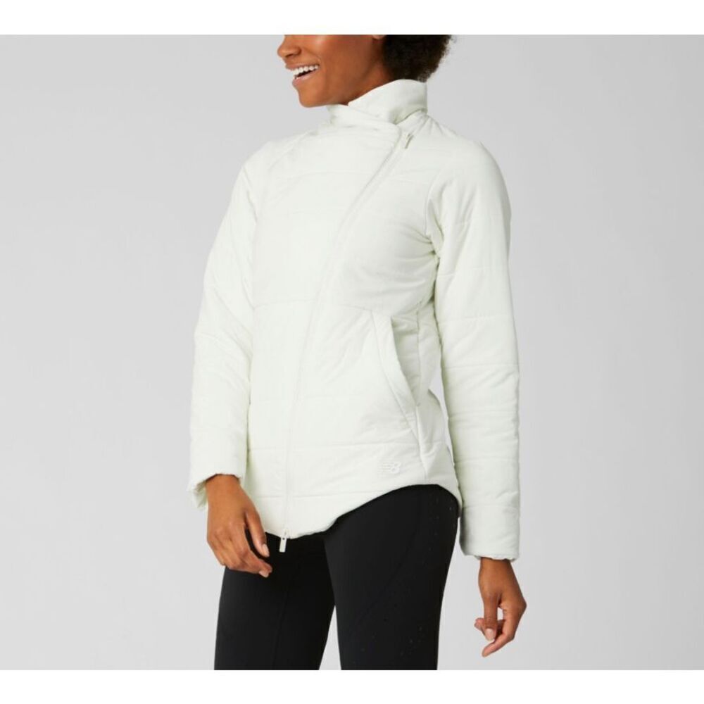 NWT New Balance White Determination NB Heat Flex Asym Jacket Small